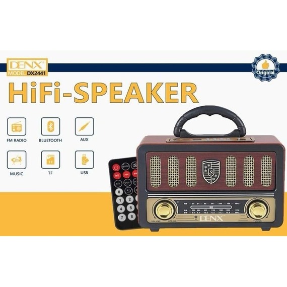 Vintage Wooden Bluetooth Radio Speaker with Remote Control – AM/FM/SW ...