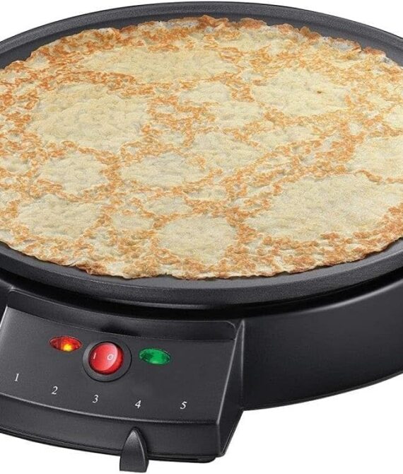 DENX Crepe & Pancake Maker – Adjustable Temp, Non-Stick – 1000W