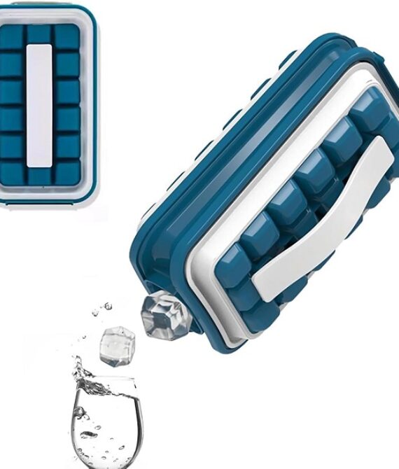 Silicone Ice Cube Tray with Lid – 18 Large Slow-Melting Cubes – Leakproof