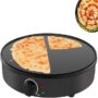 DENX Pizza & Crepe Maker - 1000W Non-Stick Griddle with Utensils