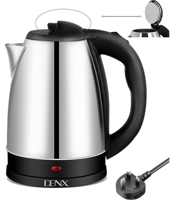 1.8L Stainless Steel Electric Kettle – Fast Boil 1500W – 360° Base