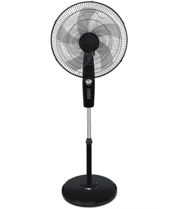 16-Inch Floor Stand Fan with 3 Speeds & Adjustable Height – Silent