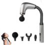Silver U-Shaped Deep Tissue Massage Gun with Extended Handle - 9 Speeds