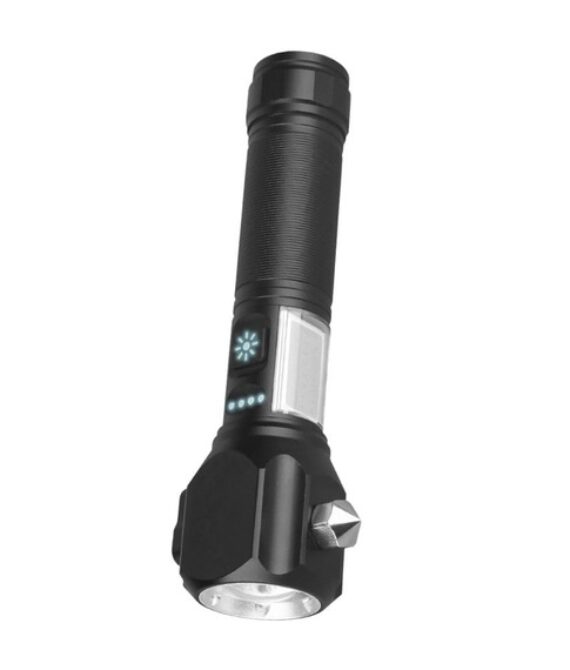 1800 Lumen LED Flashlight with Window Breaker – Zoom, Waterproof