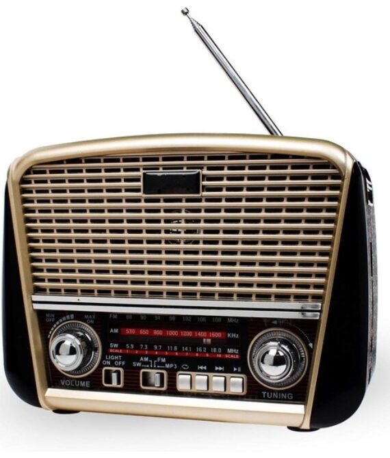 Retro Solar Bluetooth Travel Radio with Flashlight & AM/FM/SW – DX2451