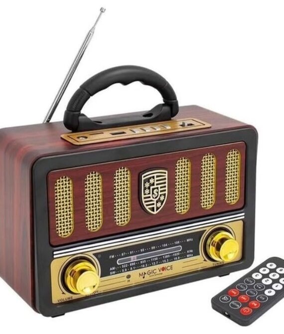 Vintage Wooden Bluetooth Radio Speaker with Remote Control – AM/FM/SW
