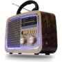 Solar Bluetooth Radio Speaker with AM/FM/SW & USB Playback - Wood
